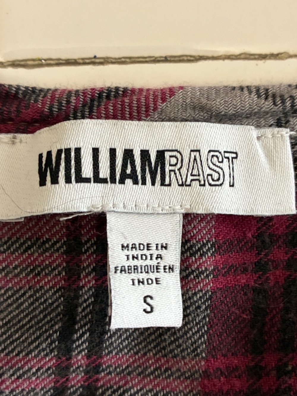 William Rast Gray and Pink Plaid Peplum Button-Up Top Size S - Picture 4 of 5